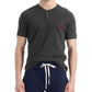 Camisa de dormir masculina Polo Ralph Lauren Waffle Knit Stretch Henley preta tamanho XX-G