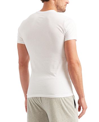 Polo Ralph Lauren Camiseta Masculina Slim Fit Algodão Clássico Gola V Branca Tamanho Grande