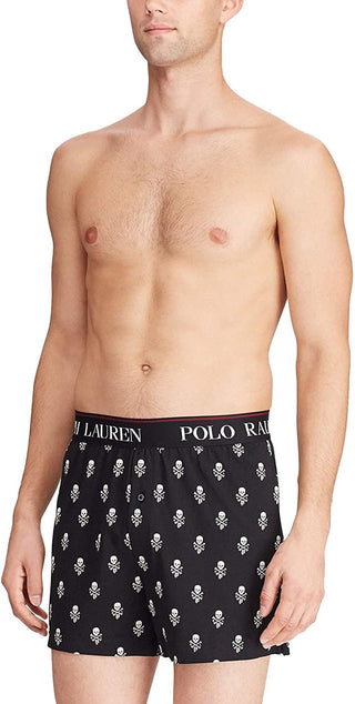 Ralph Lauren Boxers de malha masculinos, pretos, tamanho grande