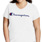Camiseta feminina Champion com logotipo, branca, tamanho 2X