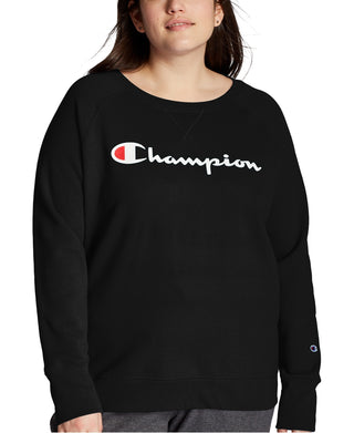 Champion Women's Powerblend Signature Graphic Sweatshirt Black Size 4X