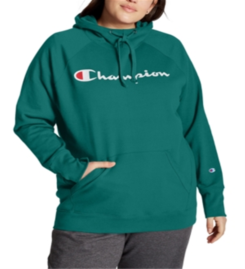Moletom com capuz feminino Champion Logo Verde Tamanho 2X