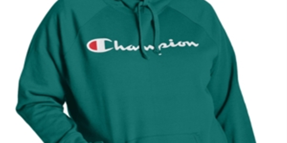 Moletom com capuz feminino Champion Logo Verde Tamanho 2X