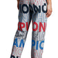 Calça de moletom feminina Champion Reverse Weave Logo Print Cinza Tamanho P