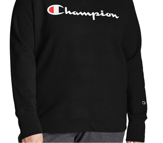 Champion Women's Powerblend Signature Graphic Sweatshirt Black Size 2X