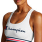 Sutiã esportivo Champion Absolute Racerback de impacto médio feminino, branco, tamanho médio