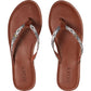 Sandálias femininas Roxy Janel Flip Flop, marrom, tamanho 5 B