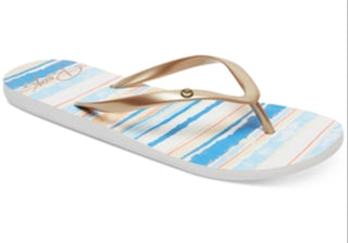 Sandálias femininas Roxy Flip Flop Azul Tamanho 6 B