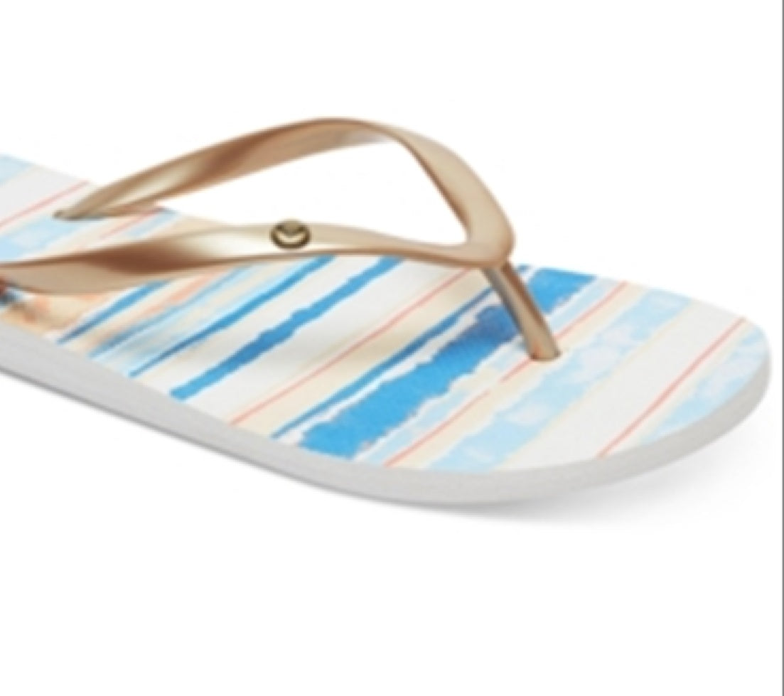 Sandálias femininas Roxy Flip Flop Azul Tamanho 6 B