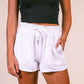 Shorts Roxy Junior com cordão franzido, branco, tamanho médio