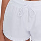 Shorts Roxy Junior com cordão franzido, branco, tamanho médio