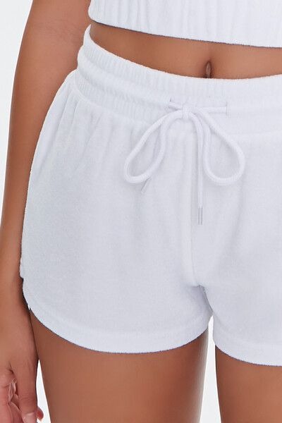 Shorts Roxy Junior com cordão franzido, branco, tamanho médio