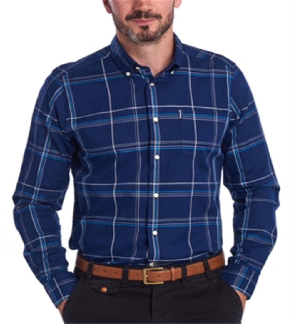 Camisa Barbour Tailo Fit Highland Check Masculina Azul
