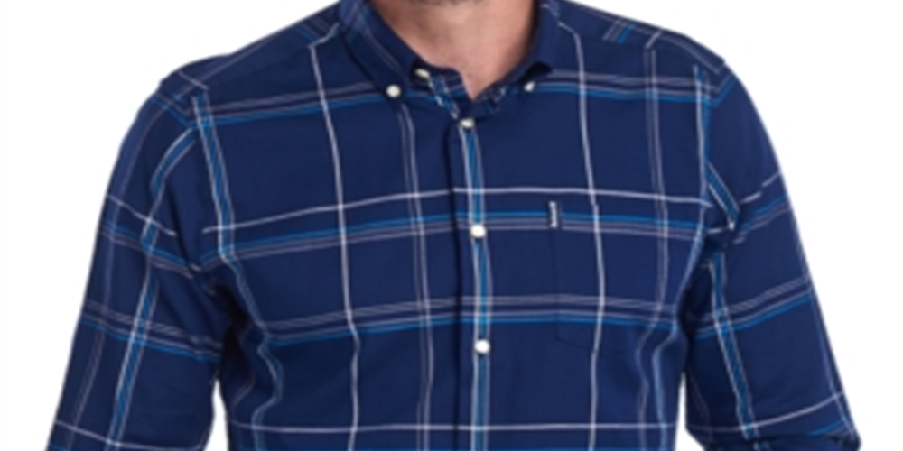 Camisa Barbour Tailo Fit Highland Check Masculina Azul