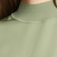 Blusa feminina Theory com decote canelado e seda, tamanho grande - verde