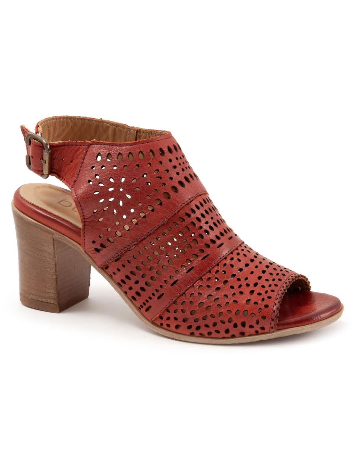 Sandália Upton Slingback Bueno Feminina em Couro Terracota Laranja Tamanho 7,5-8Us
