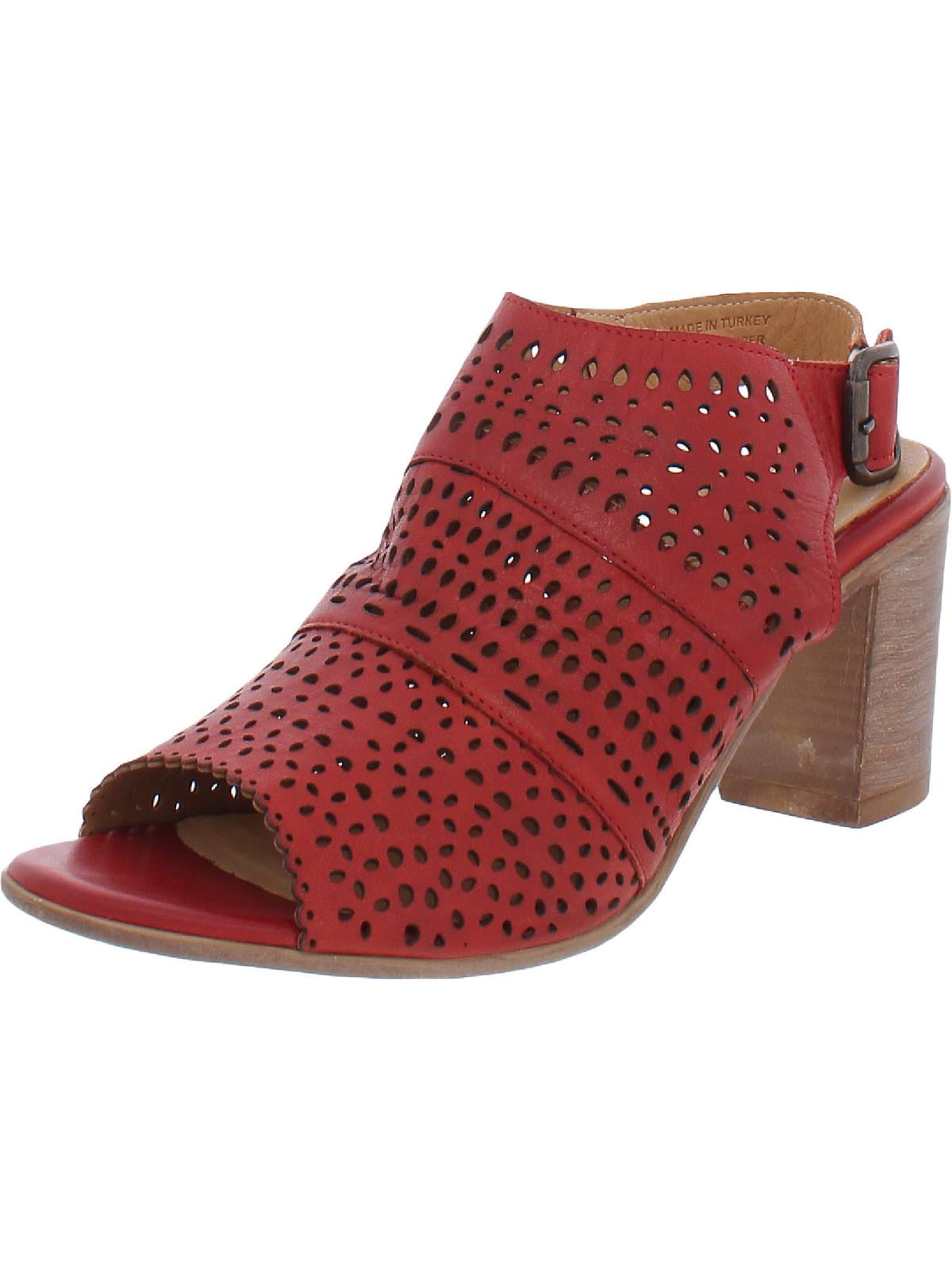 Sandália Upton Slingback Bueno Feminina em Couro Terracota Laranja Tamanho 7,5-8Us
