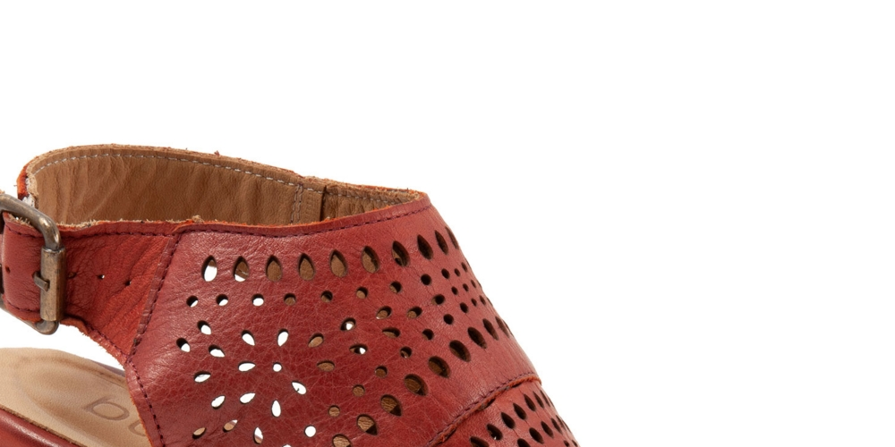 Sandália Upton Slingback Bueno Feminina em Couro Terracota Laranja Tamanho 7,5-8Us