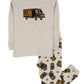 Conjunto de pijama UPS cinza Leveret Boys 100% algodão tamanho 10 anos