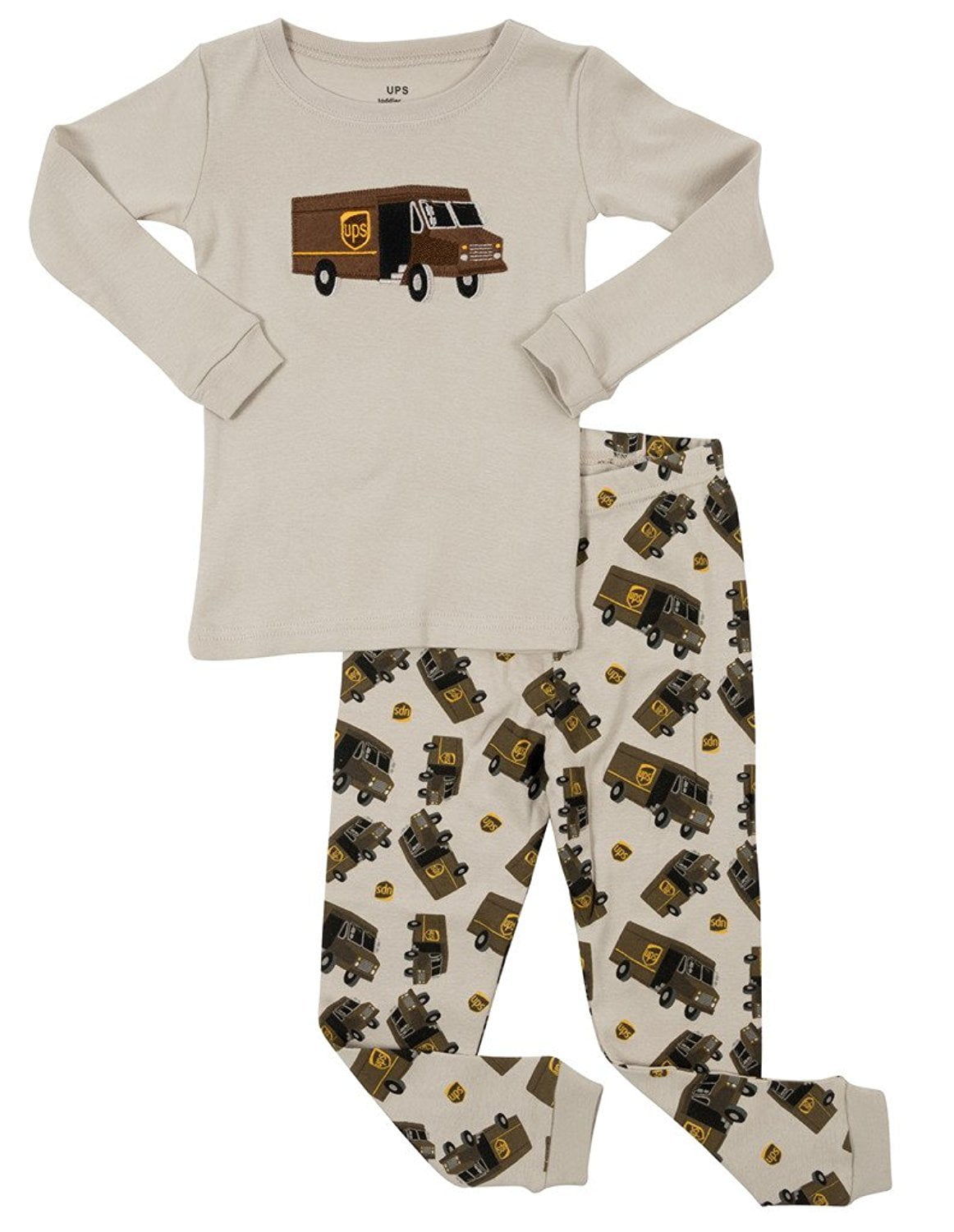 Conjunto de pijama UPS cinza Leveret Boys 100% algodão tamanho 10 anos
