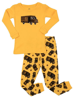 Conjunto de pijama UPS cinza Leveret Boys 100% algodão tamanho 10 anos