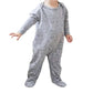 Paigelauren - Babys Heathered Abc Fleece Lap Tee Footie Romper
