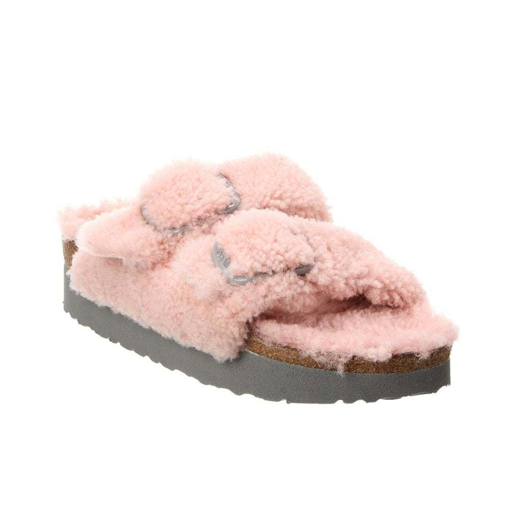 Birkenstock Papillio Teddy Crystal Rose Arizona Fivela Grande Pele de Carneiro Tamanho 7