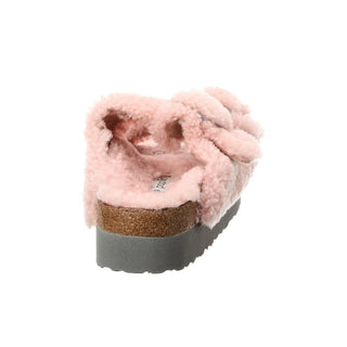 Birkenstock Papillio Teddy Crystal Rose Arizona Fivela Grande Pele de Carneiro Tamanho 7