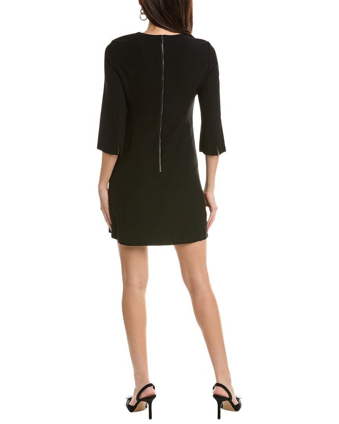 Vestido preto Alice + Olivia, manga três quartos, tamanho 6