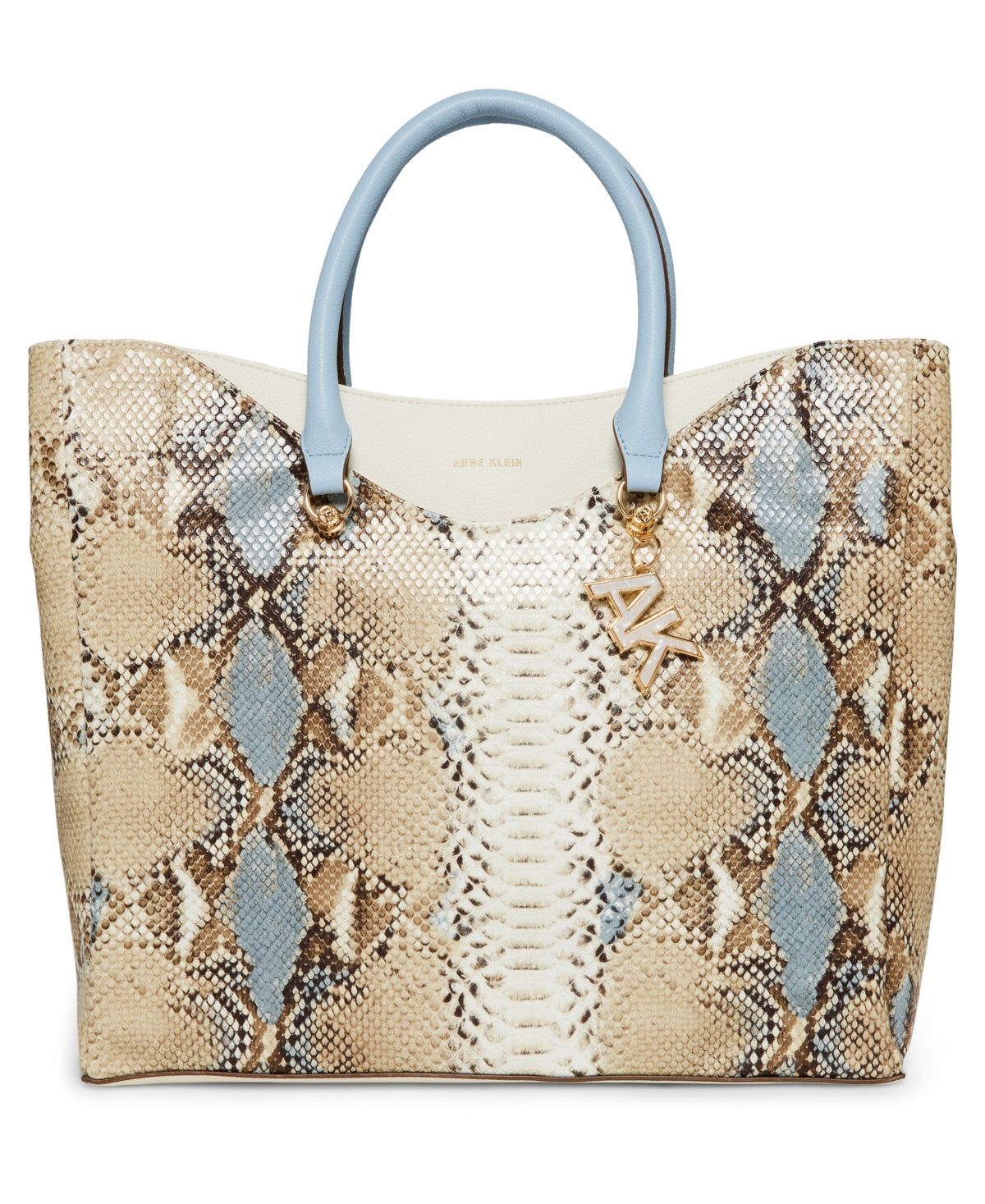 Bolsa tote grande feminina Anne Klein Snake, azul, tamanho feminino