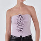 Top sem alças com flores Endless Rose