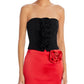 Top sem alças com flores Endless Rose