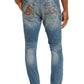 Calça Jeans Skinny Rasgada ICE CREAM em Gelatto, Tamanho 32 Amarelo