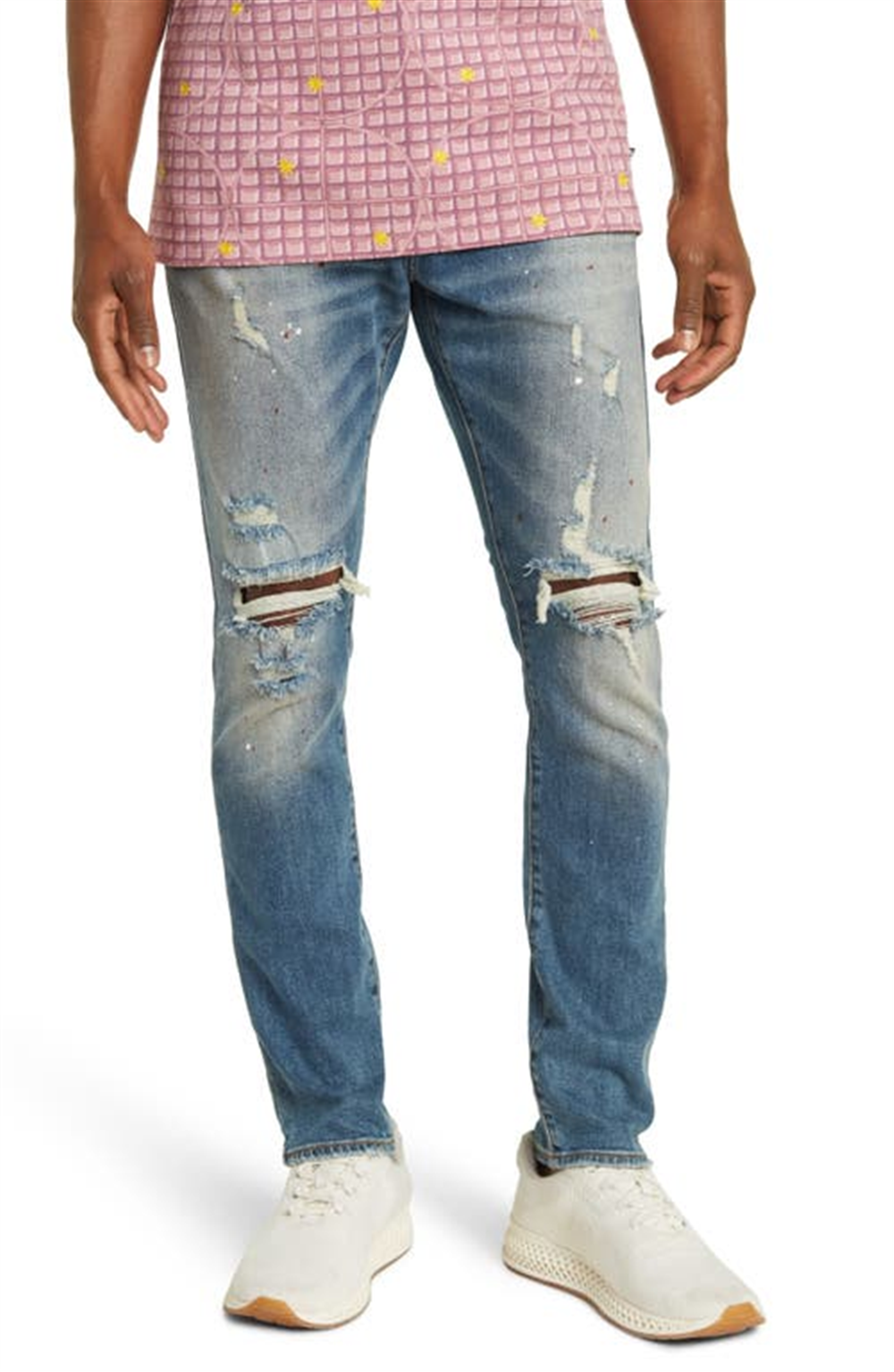 Calça Jeans Skinny Rasgada ICE CREAM em Gelatto, Tamanho 32 Amarelo