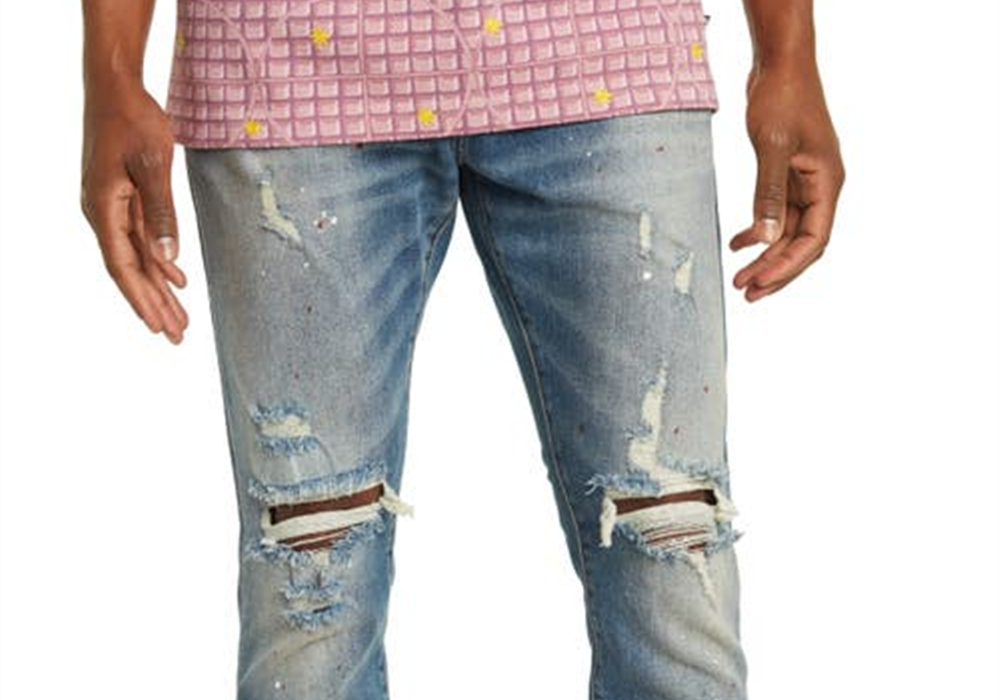 Calça Jeans Skinny Rasgada ICE CREAM em Gelatto, Tamanho 32 Amarelo