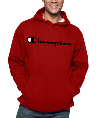 Moletom com capuz estampado com logotipo Champion masculino vermelho tamanho médio