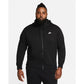 Moletom com capuz Nike Sportswear Club Fleece grande preto com zíper completo para homens
