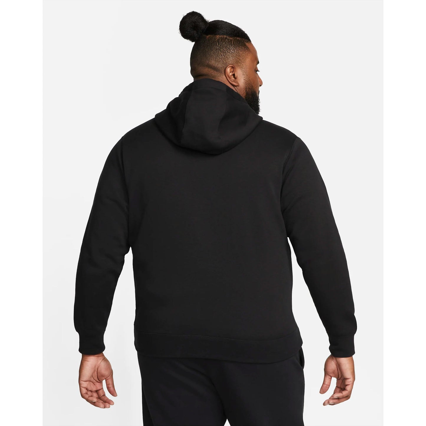 Moletom com capuz Nike Sportswear Club Fleece grande preto com zíper completo para homens