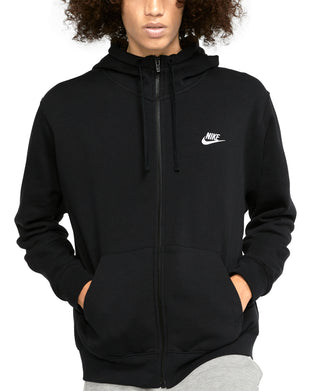 Moletom com capuz Nike Sportswear Club Fleece grande preto com zíper completo para homens