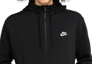 Moletom com capuz Nike Sportswear Club Fleece grande preto com zíper completo para homens