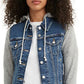 Jaqueta jeans feminina Levi's Trucker com capuz, azul, tamanho pequeno