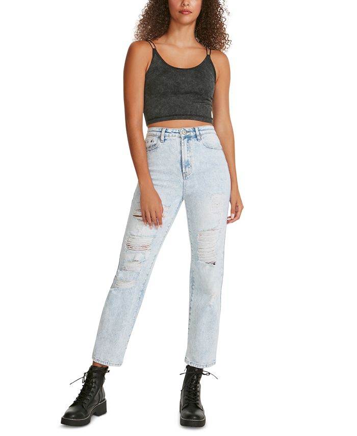 Calça jeans rasgada Madden Girl Junior, azul, tamanho 26