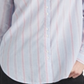 Camisa feminina listrada clássica com botões Lucky Brand, azul, tamanho extragrande