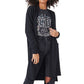 Cardigan longo feminino Lucky Brand com frente aberta, preto, tamanho grande
