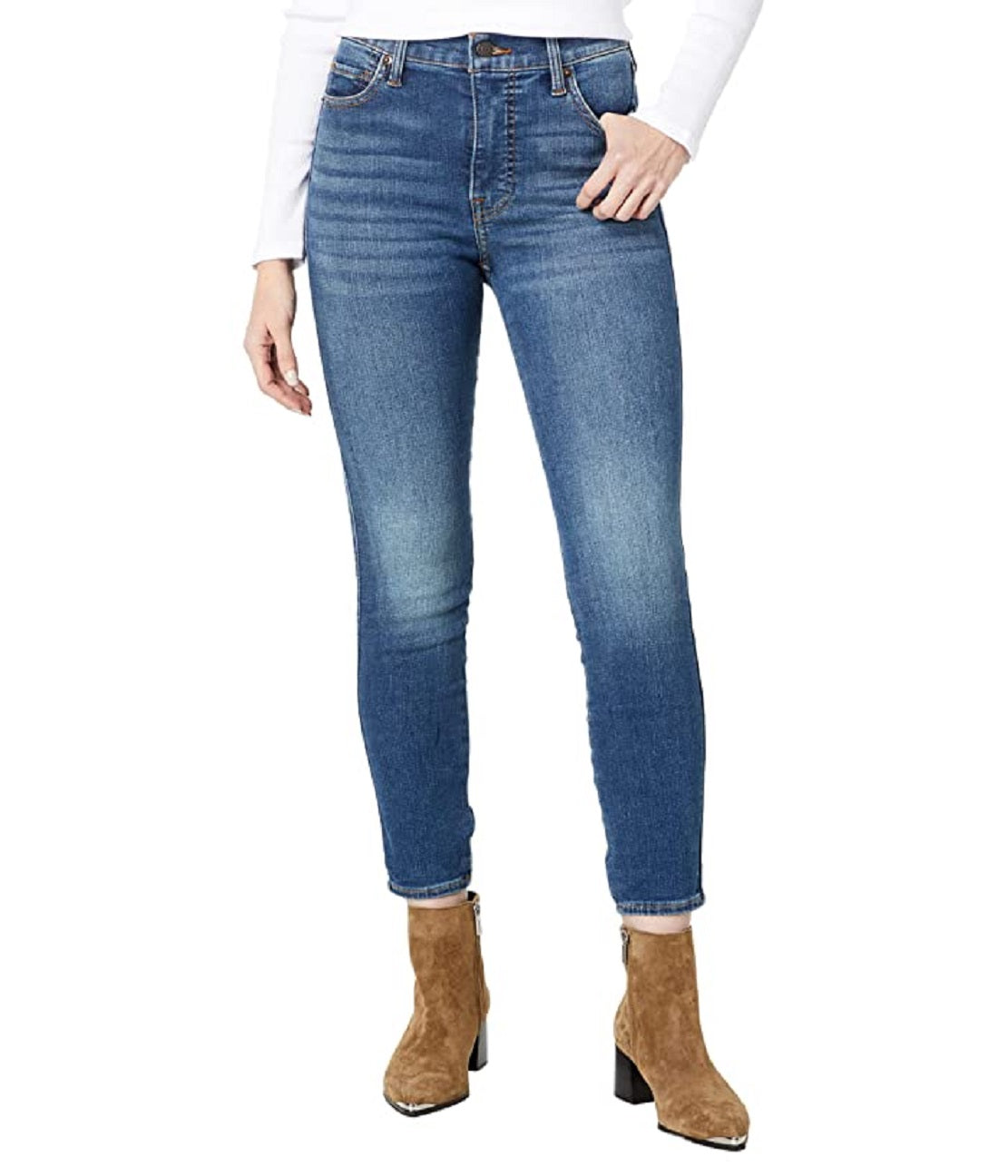 Calça jeans skinny feminina Lucky Brand cintura alta azul tamanho 0