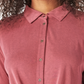Camisa feminina Lucky Brand com botões e bainha torcida, vermelha, tamanho pequeno