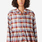 Lucky Brand Camisa feminina xadrez western babydoll manga comprida azul