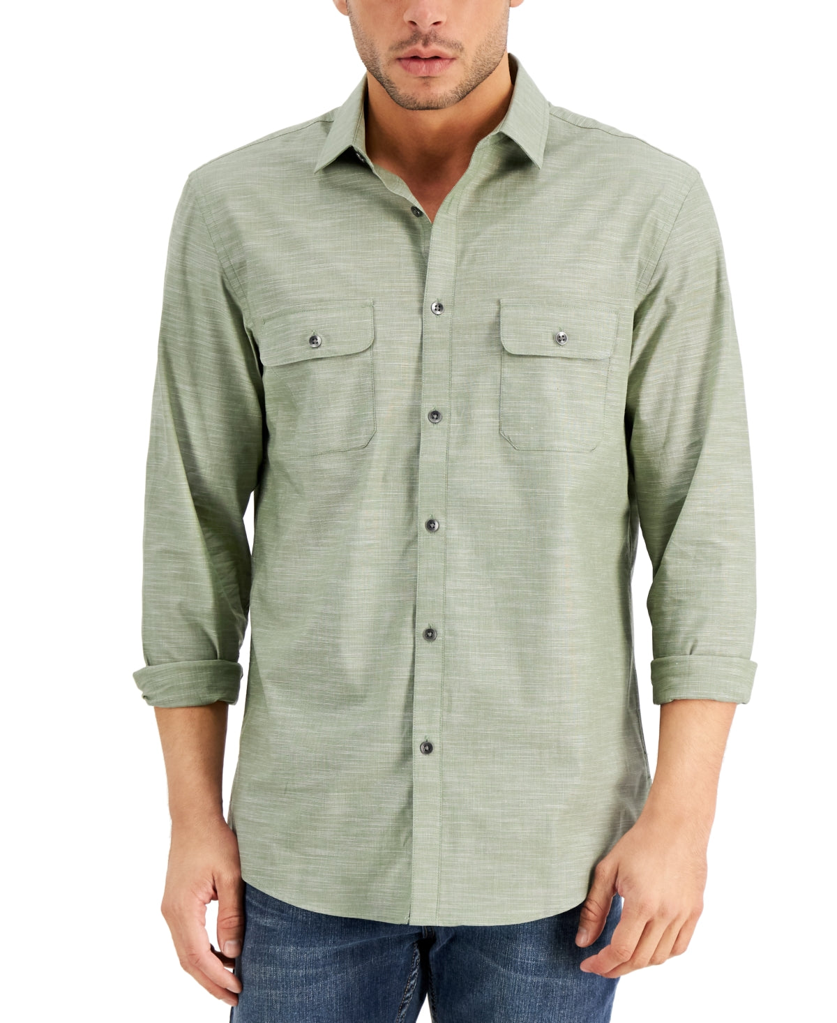 Alfani Men's Regular Fit Solid Cotton Shirt