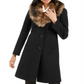 Kate Spade New York Casaco Feminino Preto com Acabamento Sintético Tamanho Grande
