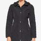 Jones New York Casaco acolchoado com capuz feminino, preto, tamanho XX-S